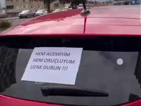 Acemi sürücüden trafikte ’ilginç’ önlem
