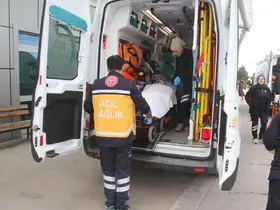 Ahırda dananın teptiği besici hastanelik oldu