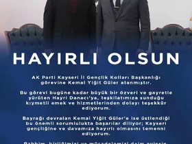 Ak Parti Kayseri İl Gençlik Kolları Başkanı Kemal Yiğit Güler oldu
