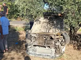 Altınözü’nde otomobil zeytinliğe uçtu: 1 yaralı
