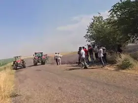 Anız yangını korkuttu
