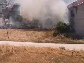 Anız yangınında 20 dönüm tarım alanı yandı
