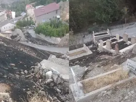 Anız yangınları mezarlıklara zarar veriyor
