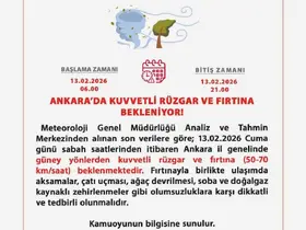 Ankara için fırtına uyarısı
