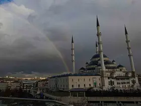 Ankara’da yağmur sonrası gökkuşağı hayran bıraktı
