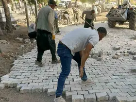 Araban’da mahalle mezarlığı imece usulüyle parke taşına kavuştu

