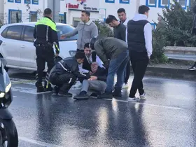 Aracın çarptığı yaya yaralandı
