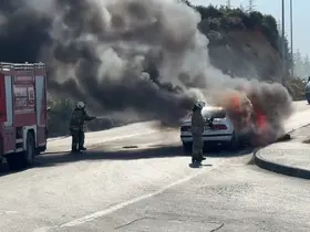 Arnavutköy’de LPG’li otomobil alev alev yandı
