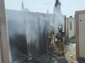 Arsuz’da yanan konteyner kullanılmaz hale geldi
