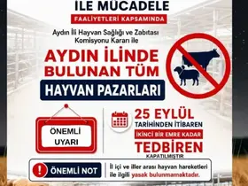 Aydın’da tüm hayvan pazarları tedbiren kapatıldı
