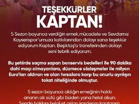 Baki Ersoy: "Teşekkürler kaptan"

