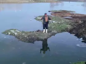 Baraj taştı, sular köye ulaştı, suya düşen buzağı kurtarılamadı
