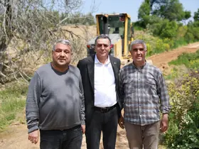 Başkan Şimşek ova yolu çalışmalarını sahada inceledi