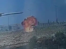 Batman beton mikserinin alev aldığı kaza güvenlik kamerasında
