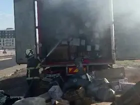 Batman’da kargo aracında yangın
