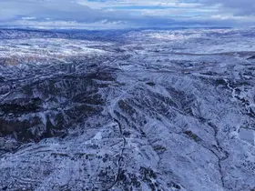 Beyaz örtüyle kaplanan Çankırı havadan görüntülendi
