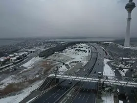Beylikdüzü kar yağışı sonrası havadan görüntülendi
