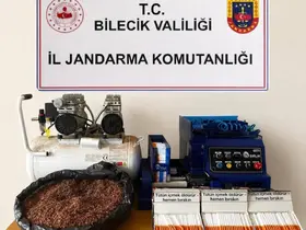 Bilecik’te 5 ayrı adreste yapılan baskında 3 bin 200 kaçak makaron ele geçirildi
