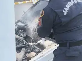 Bilecik’te park halindeki araç bir anda alev aldı

