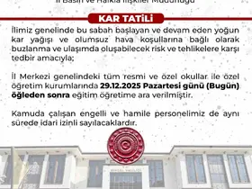 Bingöl’de eğitime 1 gün ara verildi
