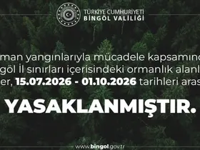 Bingöl’de ormanlık alanlara girişler yasaklandı
