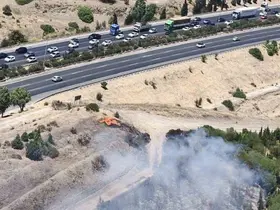 Buca’daki yangına havadan ve karadan müdahale
