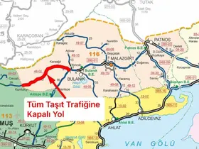 Bulanık-Kumlukıyı karayolu tipi nedeniyle ulaşıma kapatıldı
