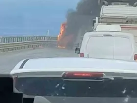 Bursa’da kamyonet alev topuna döndü
