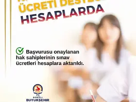 Büyükşehir KPSS sınav ücreti desteği hesaplarda
