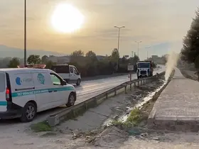 Çalışmalar sırasında patlayan doğal gaz borusu tedirgin etti
