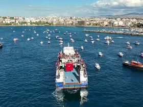 Çanakkale Boğazı’nda Sumud Filosu’na destek turu
