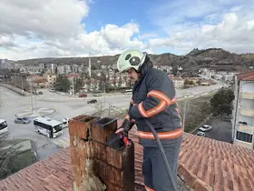 Çankırı’da korkutan baca yangını
