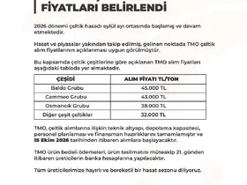 Çeltik alım fiyatları belli oldu
