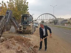 Çevre yolunda doğalgaz çalışması
