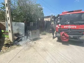 Çöp konteynerinde çıkan yangın korkuttu
