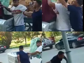 Çöpten atık toplayan şahıs darbedildi: O anlar kamerada
