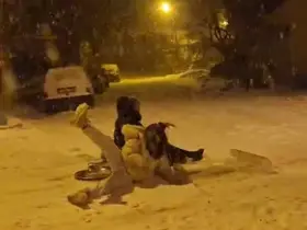 Darende’de kar yağışıyla gelen eğlence
