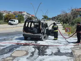 Datça’da ticari araç küle döndü
