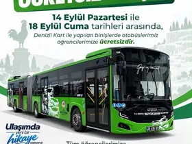 Denizli Büyükşehir otobüsleri öğrenciler için ilk hafta ücretsiz
