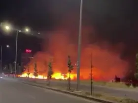 Diyarbakır’da geceyi gündüze çeviren yangın
