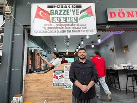 Dönerci bir aylık kazancını Gazze’ye bağışladı
