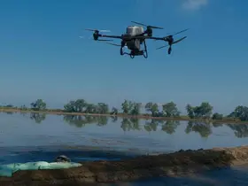 Dron ile çeltik ekimi
