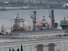 Dron saldırısına uğrayan gemi Samsun Limanı’na demirledi

