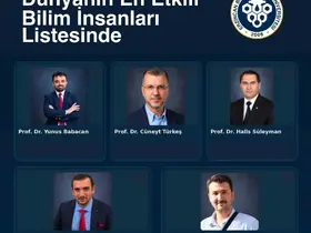 EBYÜ’den 5 akademisyen dünyanın en etkili bilim insanları listesinde
