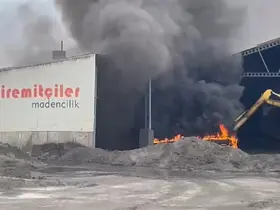Edirne’de eylemin sürdüğü maden tesisinde yangın çıktı
