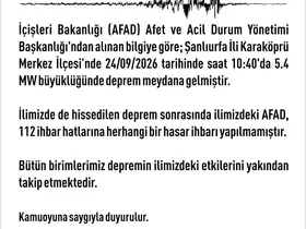 Elazığ Valiliği: "Herhangi bir hasar ihbarı yapılmamıştır"
