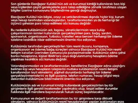 Elazığspor’dan dolandırıcılık uyarısı
