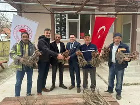 Emet’te 35 üreticiye 980 adet üzüm fidanı dağıtıldı
