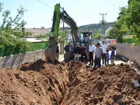 Emet’te köylerin altyapı çalışmaları yerinde incelendi
