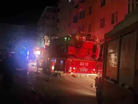 Erzurum’da 6 katlı binada korkutan yangın
